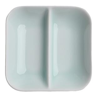山水一间蘸料碟方型分格料碟家用干料碟调味碟芥末酱油碟中式纯色