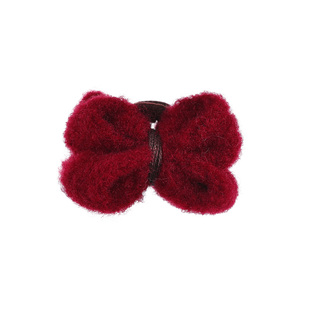 红色毛毛刘海发夹边夹侧边精致高级感小抓夹半扎发刘海夹独特漂亮