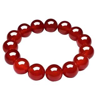 红玛瑙手链女男黑玉髓散珠子水晶玉石兔年本命年情侣红绳玛瑙手串