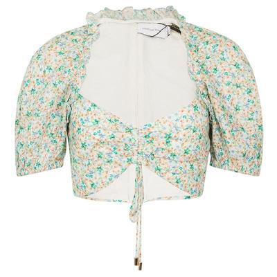 【折扣】Significant Other 碎花V领棉质女士超短款女衫