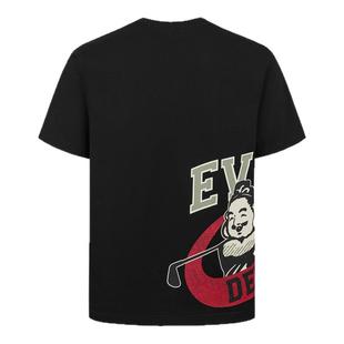 EVISU福神 男士佛头印花休闲T恤2ESHTM5TS1122XXCT