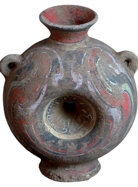 彩绘龙谷仓汉代古玩收藏影视道具