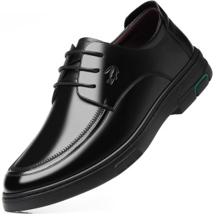 卡帝乐鳄鱼皮鞋男真皮春秋季中老年爸爸鞋透气软底中年商务休闲鞋