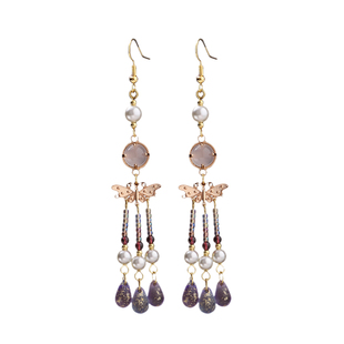 青雀记原创设计古风汉服旗袍耳饰耳坠女气质耳夹无耳洞半夏白耳环