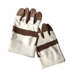 短款牛皮电焊手套短毛驳高温防烫隔热款耐磨加厚防护工作劳保手套