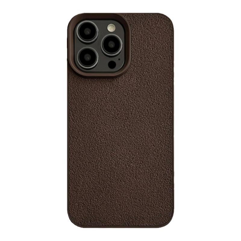 深咖色月球坑纹适用于iPhone15 plus苹果14Promax手机壳15Promax简约个性13防摔套12女11硬壳