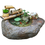 水磨坊中式庭院假山流水摆件循环水景观鱼池造景阳台花园布置装饰