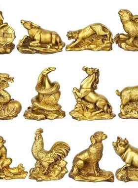 铜十二生肖摆件铜鼠牛虎属兔龙蛇马羊猴鸡狗猪摆件 铜生肖 摆件