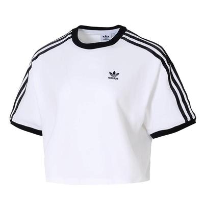 Adidas阿迪达斯三叶草女装2025夏季新款LOOSE CROP短款T恤JC8150