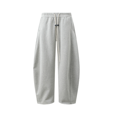 【侧缝结构】2026春季新款美式弯刀休闲裤子男士廓形针织阔腿卫裤