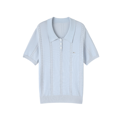 时然【雾蓝诗语】polo领针织衫
