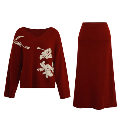 麒麟凤仙新中式钻饰半裙外套套装