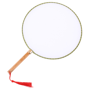 空白团扇diy材料包儿童涂鸦手工圆扇子绘画扇画画手绘扇面画宫扇