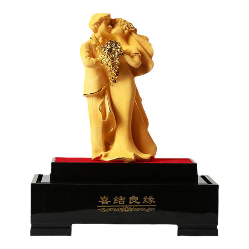 庭祥树脂祝福中国风办公室绒沙金