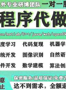 python代编程matlab算法代码定制深度学习javaC#C++程序代写C语言