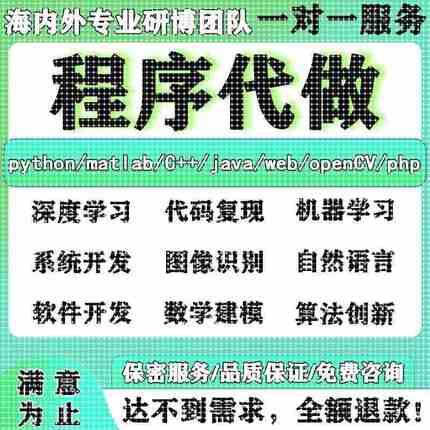 python代编程matlab算法代码定制深度学习javaC#C++程序代写C语言