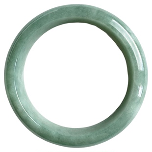 翡翠林 满绿大圈口宽边轮胎镯61缅甸天然A货玉镯子苹果绿翡翠手镯