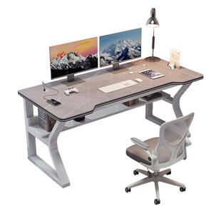 岩板电脑桌家用台式简约办公桌椅套装学生学习桌书桌轻奢电竞桌子