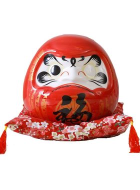 招财猫达摩红色公司店铺开业摆件