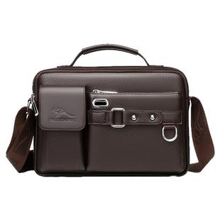 佧蒂袋鼠男士单肩斜挎大容量复古皮包休闲运动手提商务休闲肩包男