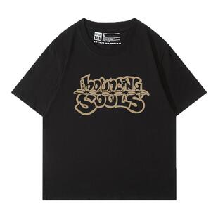 jktee黑色短袖t恤女2025夏季新款纯棉正肩显瘦辣妹独特绝美半截袖