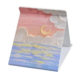 ins风折叠化妆镜便携台式镜子学生宿舍桌面大号高清梳妆镜可立镜