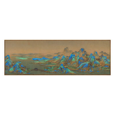 王希孟千里江山图版画背景墙挂画
