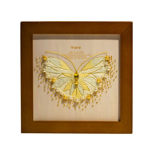 放羊班法式刺绣手工diy材料包珠绣金蝴蝶相框画欧式立体节日礼物