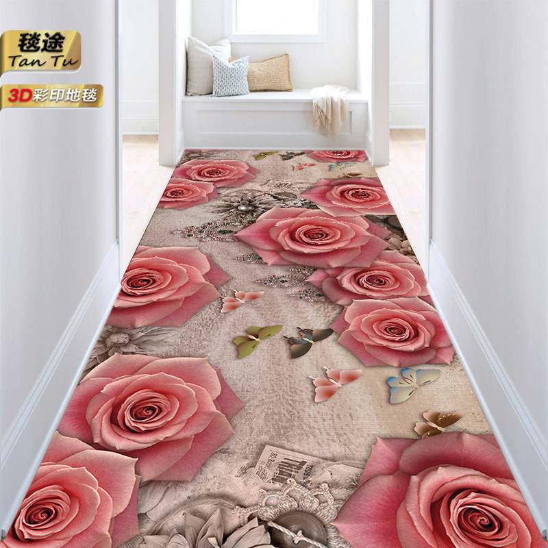 3D可裁剪门厅门口地垫绒面过垫宾馆门楼梯商场垫防滑道走廊