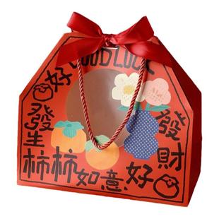 2026新款马年烫金开窗福袋送礼手提盒雪花酥糖果饼干年货伴礼纸袋