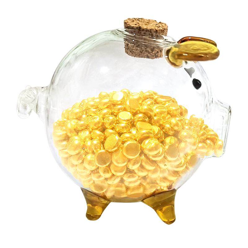 小猪瓶攒存金豆豆收纳瓶小金猪存金豆密封罐装金元宝瓜子黄金瓶子