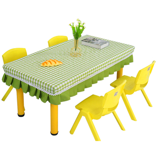 幼儿园桌布防水防油免洗桌罩桌套课桌套长方形桌子专用小学生桌布