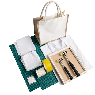 植物拓染敲印材料包纯棉白布料树叶拓染diy工具花草拓印麻布袋帆