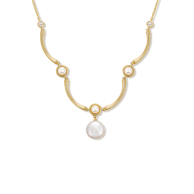 安铂洛利巴洛克珍珠吊坠项链女