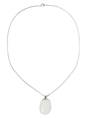 高级极简白色珐琅拼接铜镀白金耳钉项链女25年新款轻奢小众设计