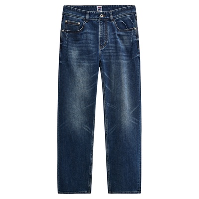 【加绒加厚】九牧王男士2025秋冬新款弹力保暖弹力直筒蓝牛仔裤