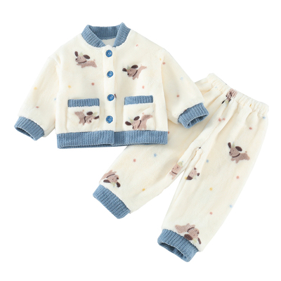 儿童珊瑚绒睡衣冬季男童家居服