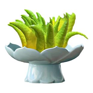 佛手柑托盘器皿陶瓷水培摆放佛手禅意风中式古风花器托盆花瓶摆件