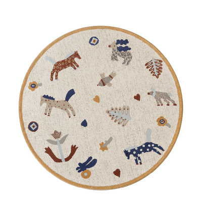 赛波斯无胶圆形地毯儿童房床边毯