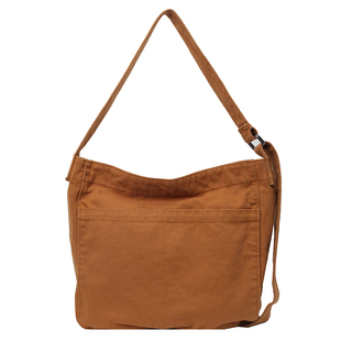 帆布包斜挎女大容量2026新款松弛休闲邮差包宽肩带超火通勤高级感