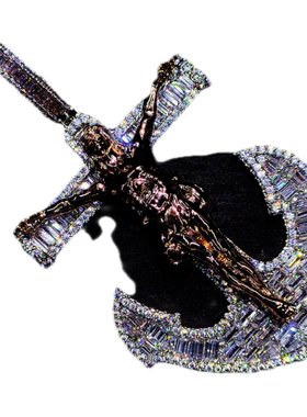 Mr.Bling混色梯方钻船锚嘻哈吊坠