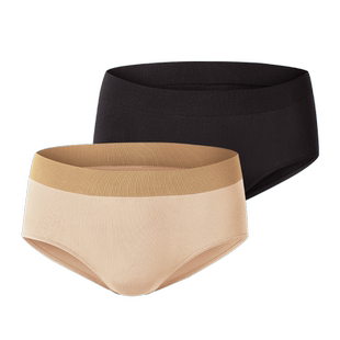 Jockey内裤女士性感提臀中低腰底裤弹力透气弹力少女三角裤两条装