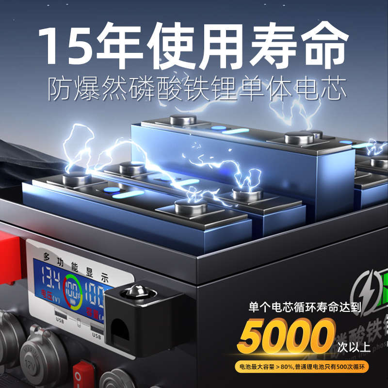 房车电源大容量1000ah车载专用磷酸铁锂电池12v24v48伏大单体电芯