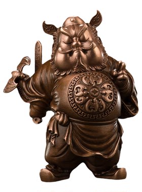 铜师傅黄铜小钟馗职场礼盒摆件