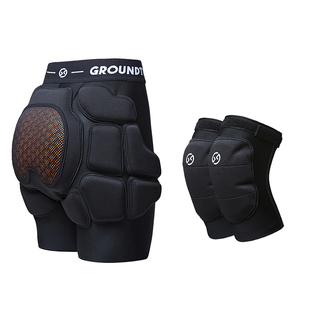 GT雪具新款护臀护膝两件套滑雪护具内穿加厚硅胶男女黑色显瘦隐形