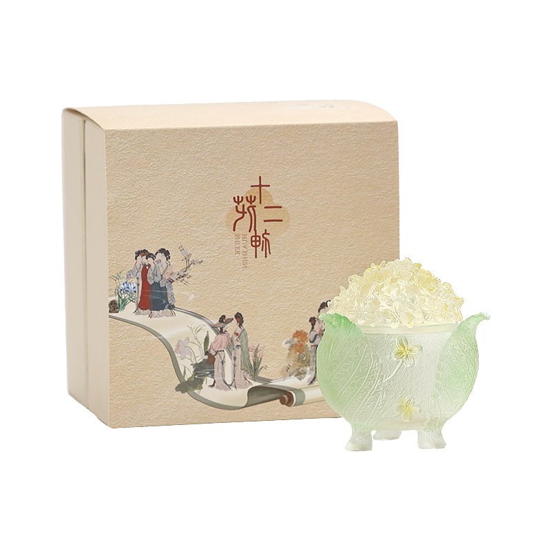 十二花神琉璃香炉桂花香道摆件