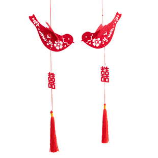 良订 结婚灯笼喜字挂件客厅阳台过道墙吊饰婚房床头飘窗门上布置