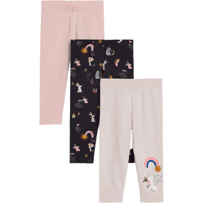 可爱英国next花卉内搭裤9分童装