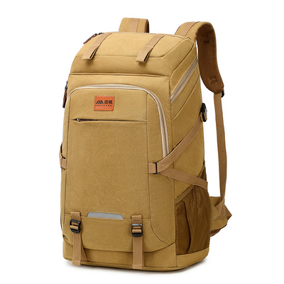 长途旅行双肩包帆布大容量书包男士户外登山行李背包出差收纳包