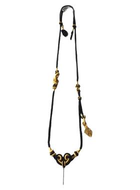 一夜暴富手工绳项链挂链秋冬毛衣链编织金叶子脖子绳子吊链周周